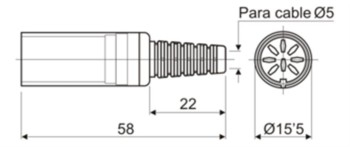 CONECTOR HEMBRA DIN 5 PINES