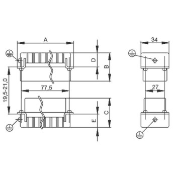 WEIDMULLER AISLANTE 16 PINES HDC HE 16 MS