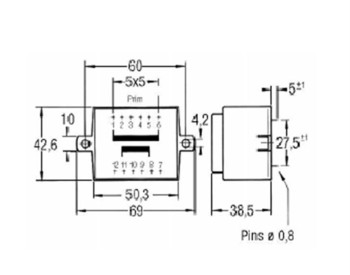 TRANSFORMADOR ENCAPSULADO 12V 12VA