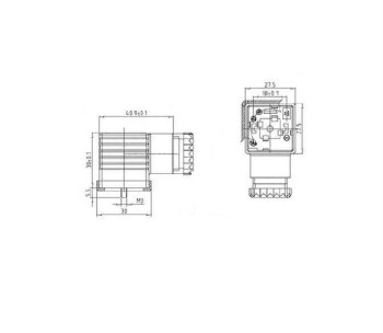 CONECTOR PARA ELECTROVÁLVULA 27.5X27.5MM