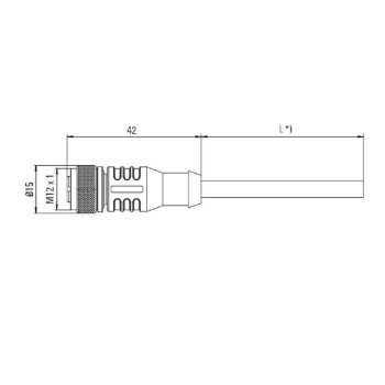 CONEX.M12 12P H.RECT.5MTS