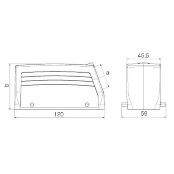 WEIDMULLER CAPOTA ACODADA 24P 1 X M25 HDC 24B TSBU 1M25G