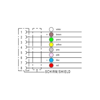 CONX.M12 8P H.RECTO 5 MTS