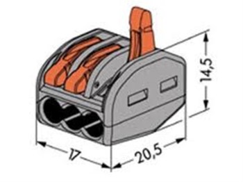 WAGO CLEMA EMPALME 3 CONTACTOS