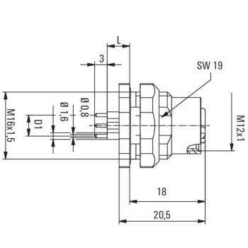 CONECTOR M12 4P PANEL