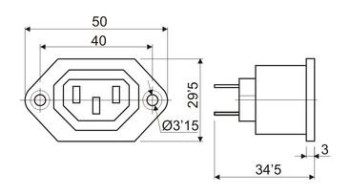 BASE DE CONEXION HEMBRA IEC320 C14