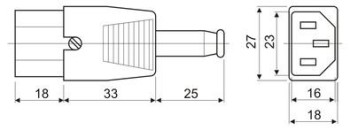 CLAVIJA HEMBRA IEC320 C13 DESMONTABLE