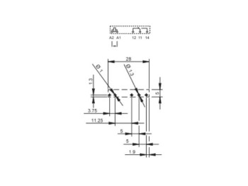RELE MINIATURA FINDER 24V DC 6A 1CO PCB