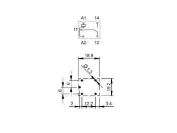 RELE MINIATURA FINDER 12V DC 10A 1CO PCB