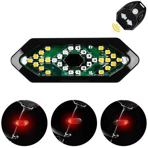 LUZ TRASERA LED CON INTERMITENTE Y MANDO PARA BICICLETA