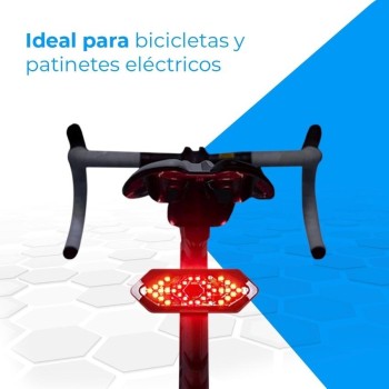 LUZ TRASERA LED CON INTERMITENTE Y MANDO PARA BICICLETA