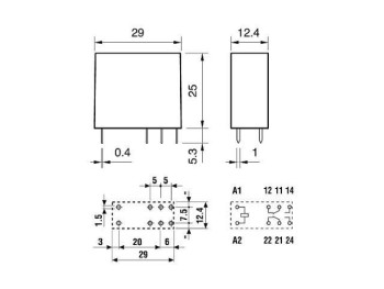 RELE FINDER 12V DC 8A 2CO PCB