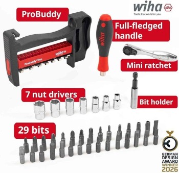 WIHA JUEGO DE BITS Y LLAVE DE BASO EN SURTIDO DE 40UND 1/4"