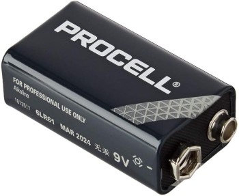 PILA ALCALINA 9V 6LR61 48,5x26,5x17,5mm 628mAh 1uds. PROCELL