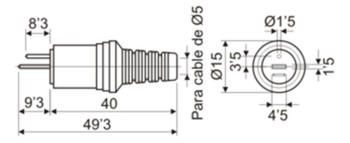 CONECTOR MACHO DE ALTAVOZ