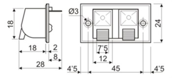 CONECTOR HEMBRA ALTAVOZ 2 VIAS