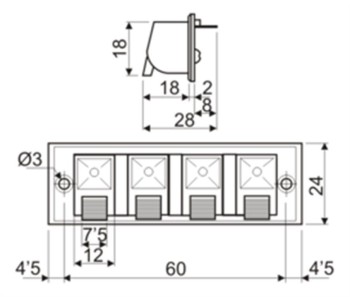 CONECTOR HEMBRA ALTAVOZ 4 VIAS