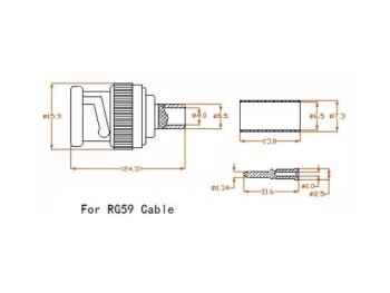 CONECTOR MACHO BNC RG59