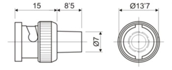 CONECTOR MACHO BNC 50OHM