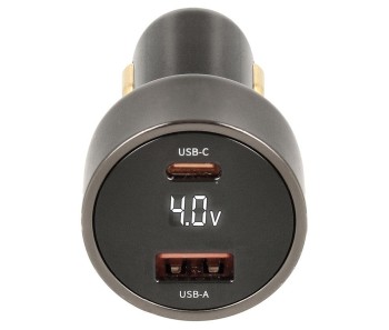 CARGADOR RAPIDO DE COCHE 12/24V USB-C + USB-A PD 65W