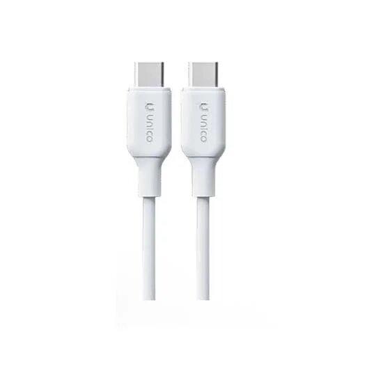 CONEXIÓN TELEFONIA USB C - USB C 3A Macho - Macho 1 MTS BLANCO DATOS Y CARGA