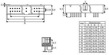 CONECTOR MACHO IDC 10 PINES