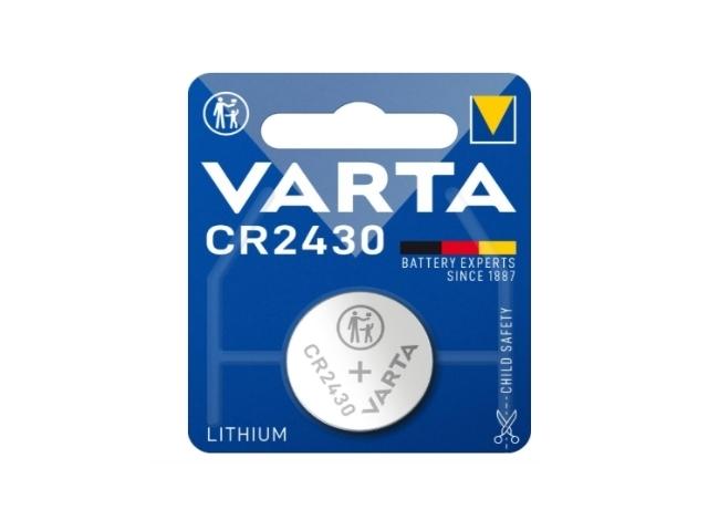 PILA DE LITIO 3V CR2430  24,5x3mm 270mAh 1uds. VARTA