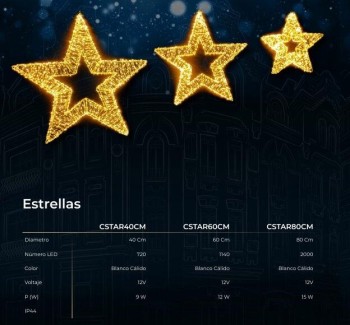 ESTRELLA 60CM 12V 12W