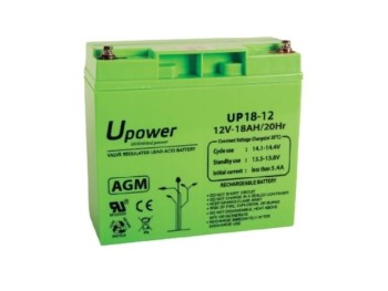 BATERIA PLOMO-GEL 12V 18Ah MEDIDA 181 x 77 x 167 mm FASTON 6,3 mm U-POWER