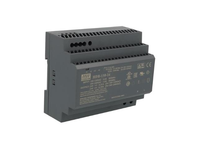 FUENTE ALIMENTACION 100 - 240V AC 1 SAL. CARRIL DIN 24V DC 6amp 150 WAT, MEAN WELL IP20