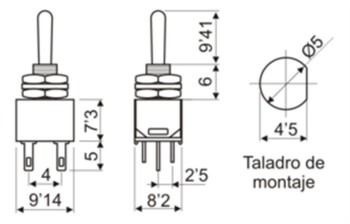 INTERRUPTOR / CONMUTADUR BIPOLAR ON-OFF / ON-ON