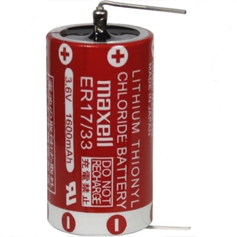 BATERIA LITIO 3,6V 1600mAh ER1733 DIAMETRO 35 X 17 mm CON TERMINALES