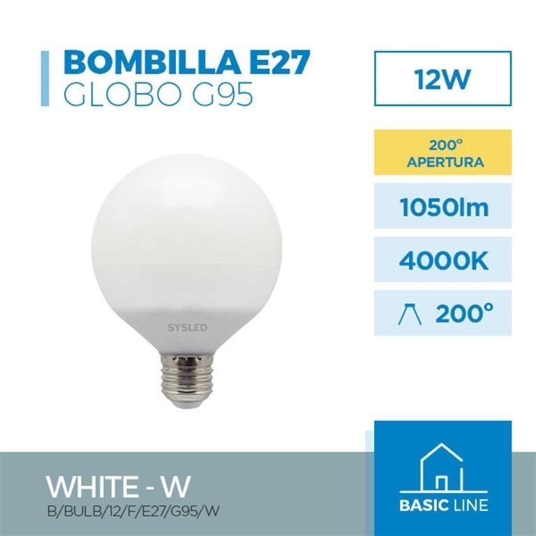 SYSLED BOMBILLA LED GLOBO 12W 4000K