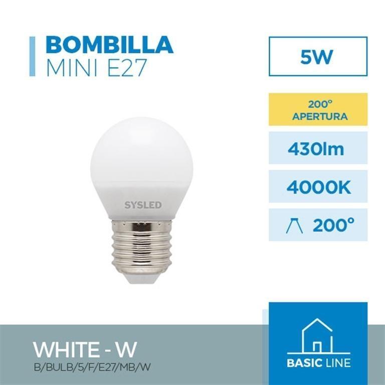 SYSLED BOMBILLA LED G45 5.5W 4000K