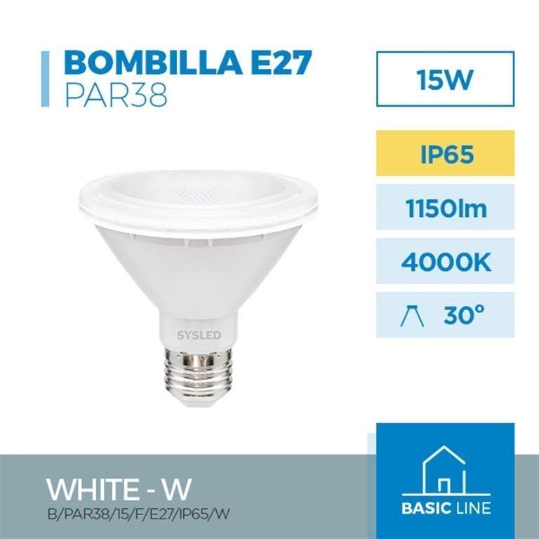 SYSLED BOMBILLA LED PAR38 15W 4000K