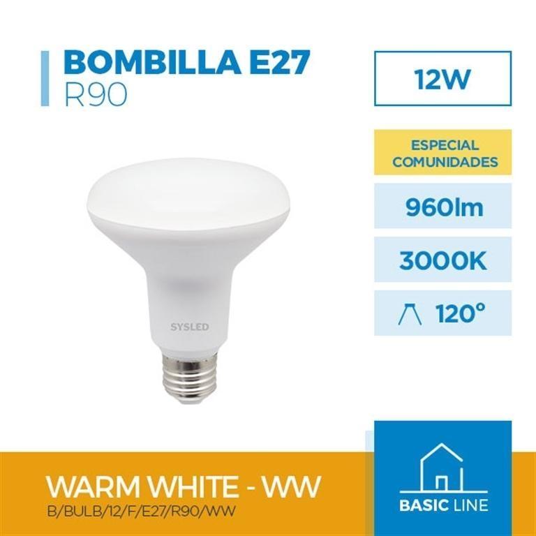 SYSLED BOMBILLA LED R90 12W 3000K