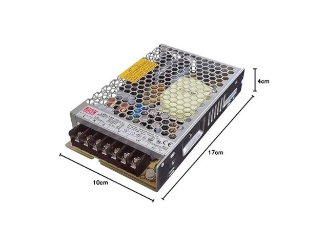 FUENTE ALIMENTACION 100 - 240V AC 1 SAL. CAJA MET. 12V DC 12 AMP. 150 WAT, MEAN WELL IP20