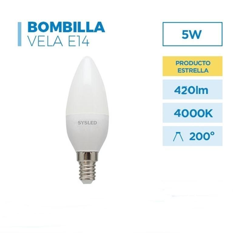 SYSLED BOMBILLA LED DE VELA 5W 4000K