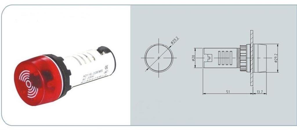 ZUMBADOR LED 22MM 24V DC/AC