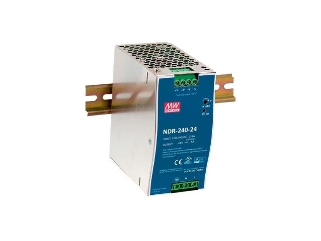 FUENTE ALIMENTACION 85-264 VAC 1 SAL. CARRIL DIN 24V DC 10 AMP. 240 WAT, MEAN WELL IP20