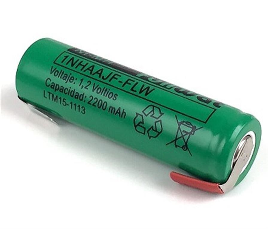 BATERIA Ni-MH 1,2V 2200mAH R6 / AA DIAMETRO 14X51mm CON TERMINALES