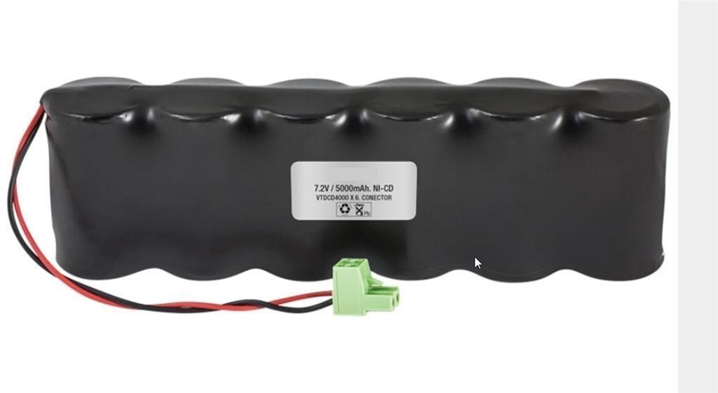 BATERIA PACK NI-CD 7,2V 5000mAh LR20 X 6 MEDIDAS 195x68.4x36.2mm CON CONECTOR