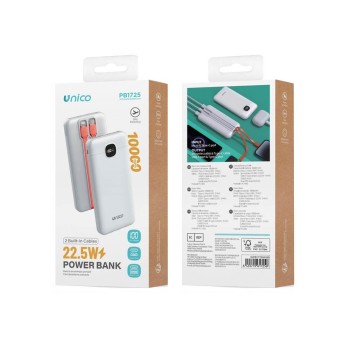 POWER BANK CON PANTALLA DIGITAL Y CABLE TIPO C + LIGHTING