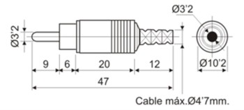 CONECTOR RCA MACHO