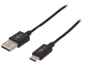 CONEXIÓN TELEFONIA USB - USB C 2.4A Macho - Macho 2 MTS NEGRO DATOS Y CARGA