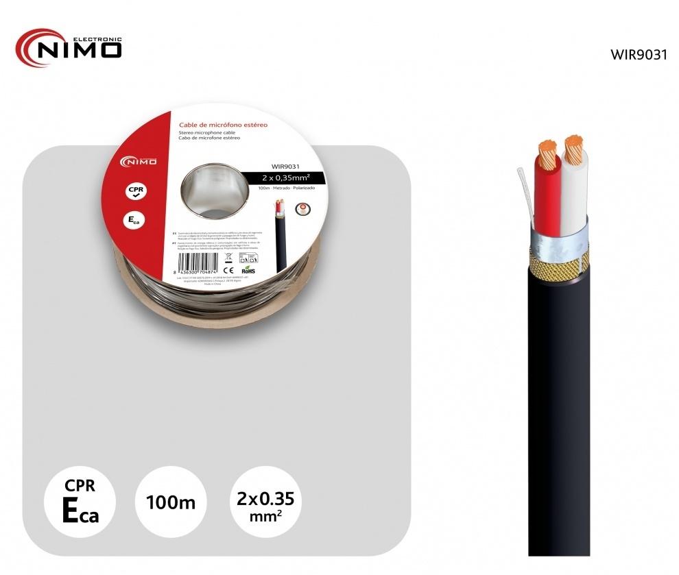CABLE PARA MICROFONO ESTEREO, NEGRO