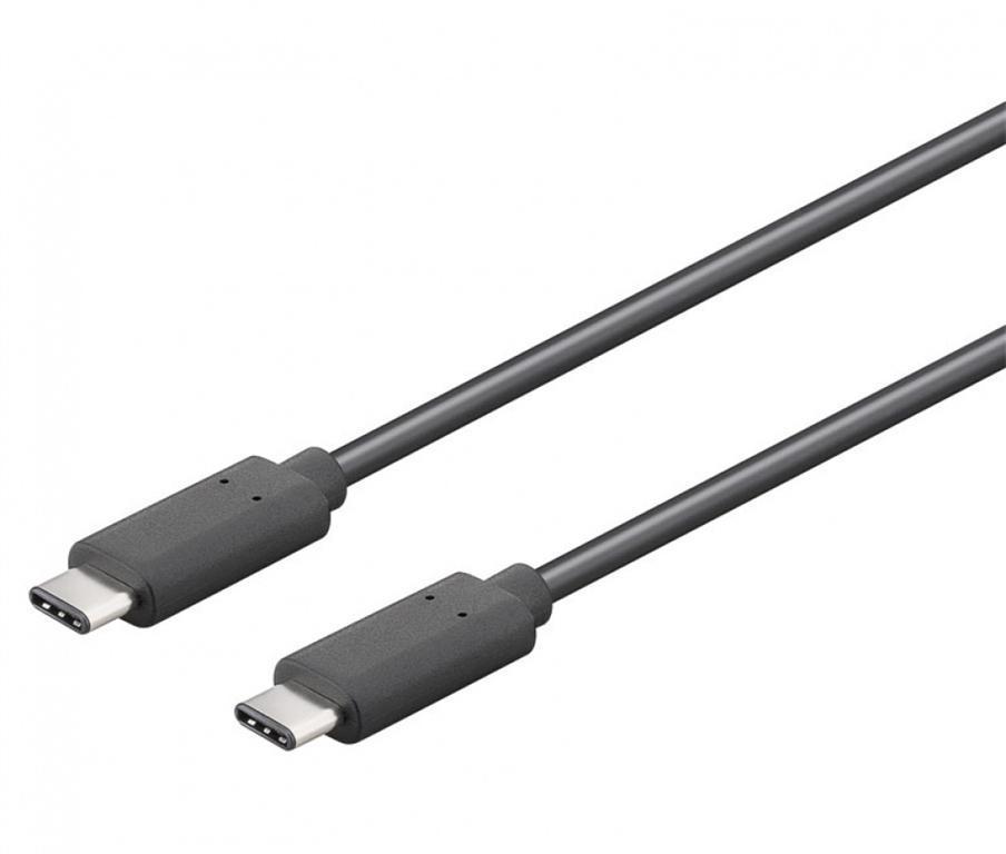CONEXIÓN TELEFONIA USB C - USB C 2.4A Macho - Macho 1 MTS NEGRO DATOS Y CARGA